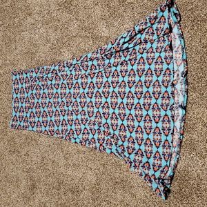 XXS LuLaRoe Turquoise-Mint Aztec Maxi Skirt